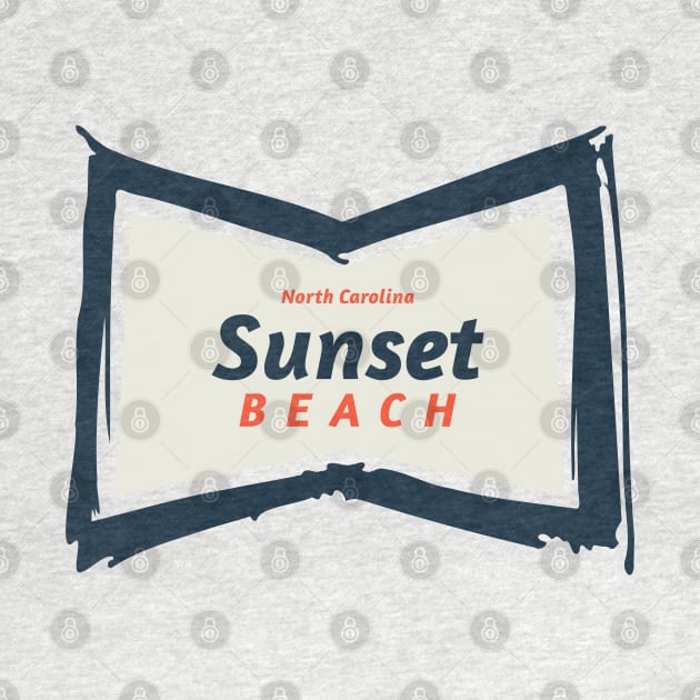 Sunset Beach, NC Summertime Vacationing Bowtie Sign by Contentarama
